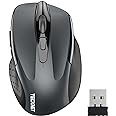 TECKNET PRO Mouse Senza Fili, 2600 DPI Mouse Wireless Ergonomico, 2,4G Mouse Ottico con Ricevitore Nano USB, 6 Pulsanti, Dura