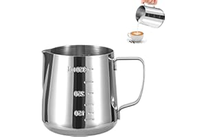 BANJIABB Jarra de leche de 350 ml, de acero inoxidable, para los amantes del café