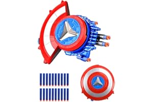 PIUMOJ Escudo Capitan Lanzador, Capitán Escudo, Shield Lanzador Héroe, Escudo Defensivo y Lanzador Escudo, Juguete de Lanzador de Escudo, Regalo de Accesorios de Cosplay para Niños