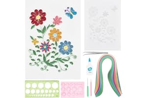 WEBEEDY Quilling Kit Flower Paper Quilling Kit for Adults Beginner DIY Craft Quilling Paper Filigree Painting Kit with Quilling Tools Handmade Home Room Wall Art Decor Creative Gift