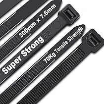On1shelf® Kabelbinders, 750 mm x 9,0 mm, 30 inch Premium Tie Wraps, sterke en lange nylon ritssluiting (20, wit