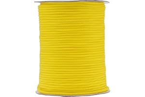 IHKFILAN Polypropylen Utility Rope Kordelzug Hohl geflochtenes, PP-Seil Barrier Rope Polypro Rope, Flechtleine Tauwerk,Outdoor Seil Knotenfest (4mm x 100 m) Gelb