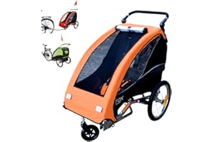 Papilioshop Fox Remorque à passager pour vélo convertible en poussette, pour 1 enfant