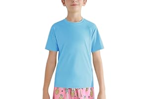 Valcatch Boy's Girls UPF 50+ Rash Guard Swim Shirts Kids Teens Quick Dry Athletic Short Sleeve T Shirt UV Fishing Surfing Water Beach Tops Running Workout Gym Active Tee Shirt