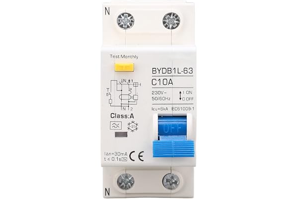 Switch, AC 10A 1P+N Protection Switch Top Control Leakage Protection Fault Circuit Breaker FI/LS Circuit Breaker Chopper