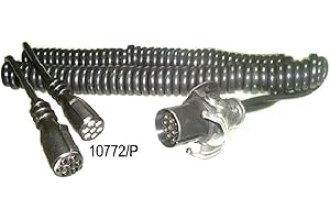 Effebi Adattatore Spirale Doppia Elettrica con Spina 15 Poli e Prese 7 Poli N + 7 Poli S - Spine in Plastica Pressofusa per Rimorchio, Autocarro, Camion, Motrice