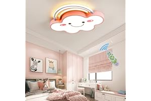 LANEKD Plafoniera a LED Bambini Lampada a Sospensione Moderno Nuvole Arcobaleno Design Camera da letto Lampadario Dimmerabile Con Telecomando Soggiorno Lampada da Soffitto Tavolo da Pranzo Lampada