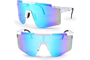 Forhome Outdoor Sport Polarisierte Sonnenbrille, Fahrradbrille Herren Damen UV 400 Schutz, Schnelle Brille mit Verstellbarem Bügel, Windschutz Radsportbrille für Outdoorsport Radfahren Golf Angeln
