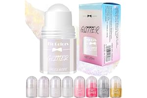 HONGECB Rollo de gel brillante para el cabello, cara y cuerpo, brillo facial, gel de purpurina para el cuerpo, para festivales de sirenas, color blanco, maquillaje brillante (#03)