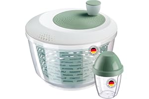 Wirówka do sałaty Westmark – oszczędzająca miejsce miska do sałaty z pokrywką i dzióbkiem do nalewania, antypoślizgowa, 4,4 l – plastik, bez BPA