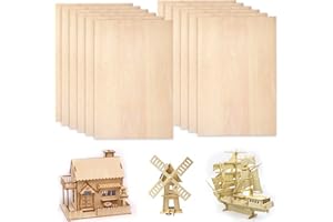 DASIAUTOEM Pannelli Legno, Pannello Compensato, 12 Pezzi Legno Compensato 1.5 mm, Compensato per Traforo, Fette di Legno Quadrato per Pittura, Incisione, Traforo e Pirografia, Decorazioni in Legno