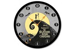 Pyramid International Europe The Nightmare Before Christmas Wanduhr (Jack Skellington und Sally Design) 25cm Durchmesser - Offizielles Lizenzprodukt