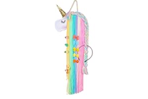 MHJY Haarspangen Aufbewahrung Mädchen Einhorn Haarreifen Halter Kinder Haarschmuck Haarreif Halterung Organizer Regenbogen Garn Quasten Dekorationen