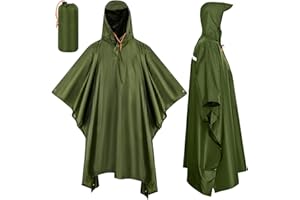 LAMA wielofunkcyjne ponczo przeciwdeszczowe, 3 w 1, wodoodporny płaszcz przeciwdeszczowy/osłona przeciwsłoneczna/pałatka z torbą transportową, na rower, piesze wycieczki, kemping, aktywności na świeżym powietrzu, wielokrotnego użytku
