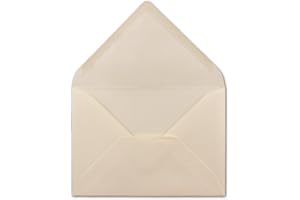 ‎GLÜXX-AGENT 50 DIN B6 Briefumschläge Creme - 12,5 x 17,5 cm - 80 g/m² Nassklebung Post-Umschläge ohne Fenster für Einladungen - Serie Colours-4-you