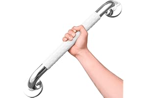 MEEQIAO Haltegriff Dusche Haltegriffe für Senioren, 60cm Weiß Badewannengriff Rutschfest Griffstange Badezimmer, für Bad & Dusch wc,aus Edelstahl & Nylon-Sicherheitsgriffe,für Schwangere,Kinder,Senioren