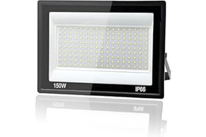 Tkdaksy Faro LED Esterno 150W, 1M Cavo Bianco Freddo 6500K, IP66 Impermeabile Farettdao LED esterno, 15000LM Faretti LED Esterno, per Giardini, Terrazze, Cortili, Piazza, Parchi, Garage, Fabbriche