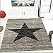 Produktbild VIMODA Trendiger Kurzflor Teppich Design Stern Meliert in Schwarz Grau - ÖKO Tex Zertifiziert, Maße:40 x 60 cm