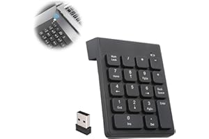 CVMGO 18 Keys Wireless Numeric Keypad 2.4G Portable Ergonomic Mini Numpad Office Calculating Number Pads with USB Receiver for Laptop Notebook Desktop Computer Plug and Play Compatible with Windows Mac OS