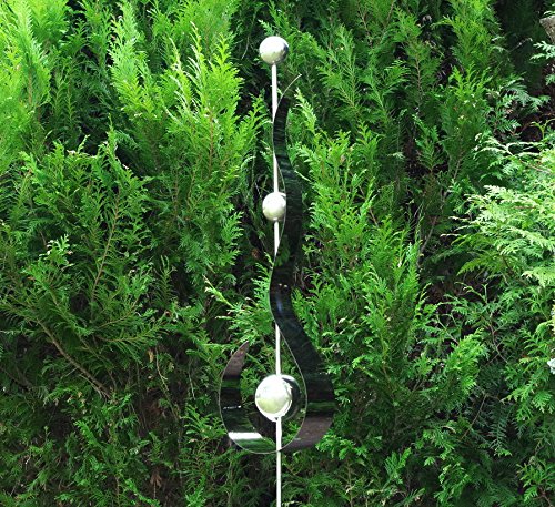 Gartenstecker Gartenstab Edelstahl Blumenstecker Rosenkugel Dekostecker - 2
