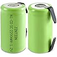 JINTION Rechargeable 2200mAh Sub C NiCd Batteries for Power Tools 1.2V Flat Top Sub-C Cell Rechargeable Battery with Tabs, 2 Packs
