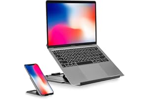 DESIRE2 2-in-1 Portable Stand with 360 Degree Base Rotation for Smartphones and up to 15" Laptops