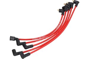 Leapiture 5Pcs 8mm Fils bougie d'allumage Câbles d'allumage Câbles de bougies HT en silicone rouge Câbles de bougies d'allumage Pièces d'allumage de rechange pour MGB 1800cc Modèles