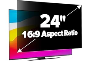 GUDTEKE [2-Pack HD Computer Privacy Screen 24 inch, Upgraded Monitor Privacy Screen for 16:9 Widescreen Removable Anti Glare Computer Screen Cover and Blue Light UV-Blocking Filter