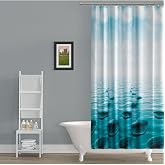 Tropik Home Duş Perdesi K&uuml;f Tutmaz Polyester Kumaş Banyo Perdesi Tek Kanat Banyo Dekorasyon Perdesi 180x200 Cm Mavi