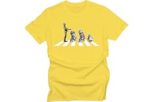 GP-Tees Abbey Road Droids Space Wars Sci Fi Movie Film Inspired Premium Quality Modern Fit T-Shirt Top for Men