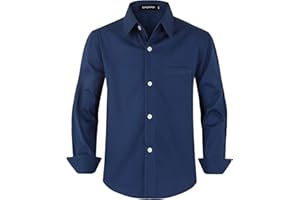 Spring&Gege Hemden für Jungen Langarm Baumwoll Student Hemd Kinder