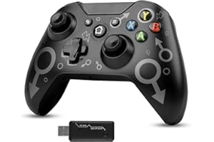 CJHZQYY Mando inalámbrico para Xbox One, Gamepad inalámbrico para PC compatible con Xbox One/One S/X PC / PS3, con receptor inalámbrico de 2,4 GHz, sin conector para auriculares