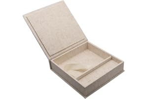 ELEGANTDISK Elegant Foto-Box mit USB Slot. Geschenkbox für USB-Sticks und Fotoabzüge 13x18 cm (ohne USB) Aufbewahrungsbox Hochzeitsbox, Erinnerungsbox, Fotogeschenk (Natur, 21x21x5 cm)