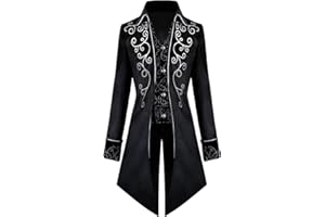 Crubelon Veste de style Steampunk vintage gothique victorien pour homme, costume d'Halloween