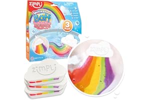 3 x bombas de baño de arco iris de nubes grandes de Zimpli Kids, bombas de baño de efectos especiales para niños, regalo de cumpleaños perfecto para niños, apto para veganos y libre de crueldad