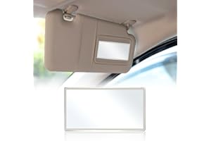 VODUNS Miroir Pare Soleil Voiture, Miroir de Maquillage de Voiture de HD 110x65MM Incassable Durable Claire Facile à Installer Miroir Intérieur de Voiture Siège Auto Arrière Chambre à Coucher Salle de Bain