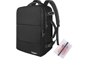 Taygeer Mochila Viaje Cabina Avion 45x36x20 para Easyjet, Mochila Cabina Avion Viaje Hombre y Mujer con Bolsa para Zapatos con Puerto USB Equipaje de Mano Travel Backpack para Trabajo Negocios, Negro