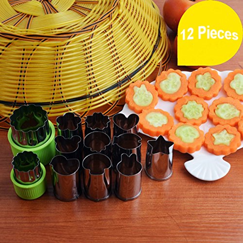 Makidar 12 Stück Edelstahl Gemüse, Obst, Gemüseschneider Mold Ausstechform Mold - 2