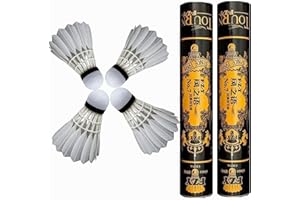 CNZON Badminton Birdie - Lot de 24 Volants de Badminton Professionnels - Balle en Plumes d'oie avec Une Grande durabilité et stabilité - pour Tous Les âges et Joueurs - Entraînement Sportif à Haute Vitesse