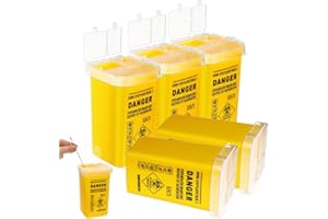 Homoyoyo 5 Stück Teiliges Sharps Container aus Sicherer Abwurfbehälter für Rasierklingen Nadeln und Scharfe Gegenstände Kompakt Vielseitig Einsetzbar für Zuhause Salon und Medizinische