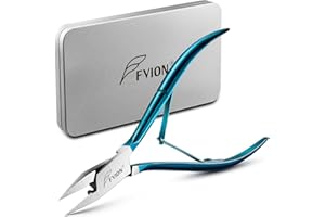 FVION Pince Coupe Ongles - Coupe-Ongles Lame Droite pour Ongles Incarnés et Épais, Pince a Ongle à Mâchoires Larges Ouvertes, Ciseaux Ongles Pieds pour Adultes en Acier Inoxydable (Bleu)