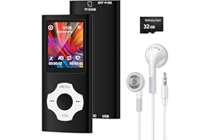 MP3-Player/MP4-Player mit Bluetooth 5.2, Musik-Player mit 32 GB Speicherkarte, TFT Farbbildschirm, mit Video, FM Radio, Fotobetrachter, E-Book-Reader, Sprachaufnahme, FDKene