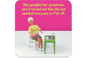 Bold & Bright - Funny 'Googled Symptoms' Coaster - Small Gift Ideas For Her - Friends Birthday - Colleague Work Office - New Home Gift - Presents For Ladies Women - Sold By Brainbox Candy (Coaster)
