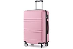 Kono Maleta Cabina Maletas de Viaje Cabina Rígida ABS Equipaje de Mano con 4 Ruedas y Cerradura de Combinación TSA (S, Rosa)