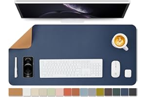 HOMIEAZICOZI Kork Schreibtischunterlage - Doppelseitige Schreibtischauflage für Büro und Zuhause - Als große Mausunterlage und Schreibtischmatten auf Schreibtischen（Dunkelblau、90cmx43cm）