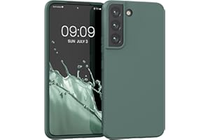 kwmobile Funda para Samsung Galaxy S22 Carcasa - Ultrafina de TPU y Silicona con Bordes elevados anticaídas - Azul Verdoso