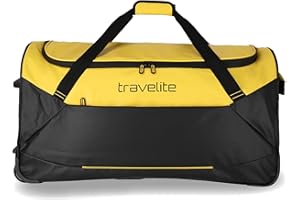 Travelite Trolley Reisetasche mit Rollen aus wasserabweisendem Material, Basics Weichgepäck Rolltasche mit großem Hauptfach, 71 cm, 97 Liter