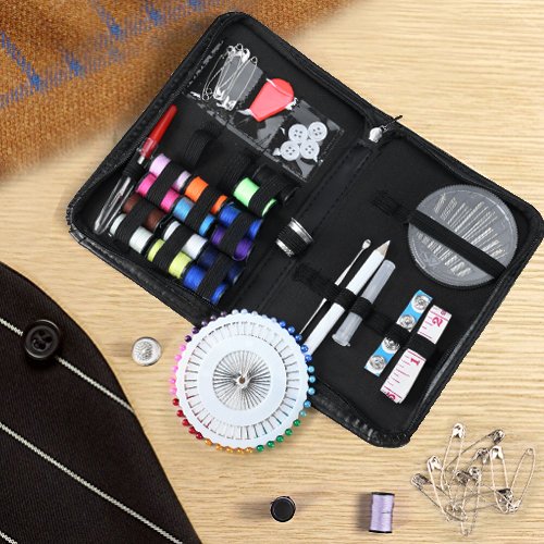 Nähset Kasimir 42 Premium Nähzubehör in a Mini Tragetasche Perfekte Zubehör für Anfänger Erwachsen Kinder Happy-Planer Zuhause Reparatur Reise und Notfall(Schwarz) - 7