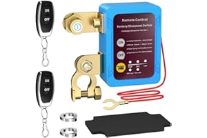 Afenau Bezprzewodowy zdalnie sterowany wyłącznik samochodowy, odłącznik akumulatora 12 V, 240 A, z pilotem zdalnego sterowania i wyświetlaczem LED Voltage, odłącznik akumulatora do samochodu, RV, ATV