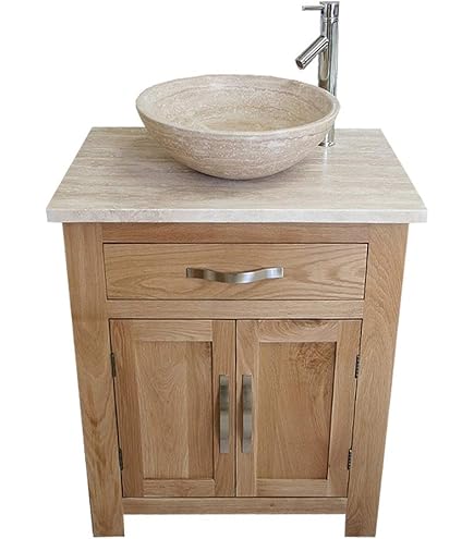 60" Solid Oak Bathroom Vanity With Sink Combo, Double Sink Vanity